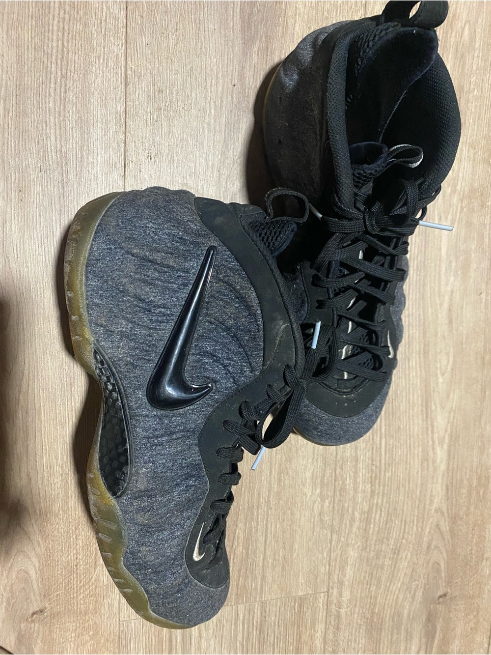 Men’s Nike Black and Gray Foamposites